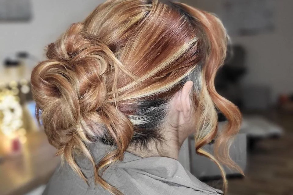 Textured bridal updo hairstyle